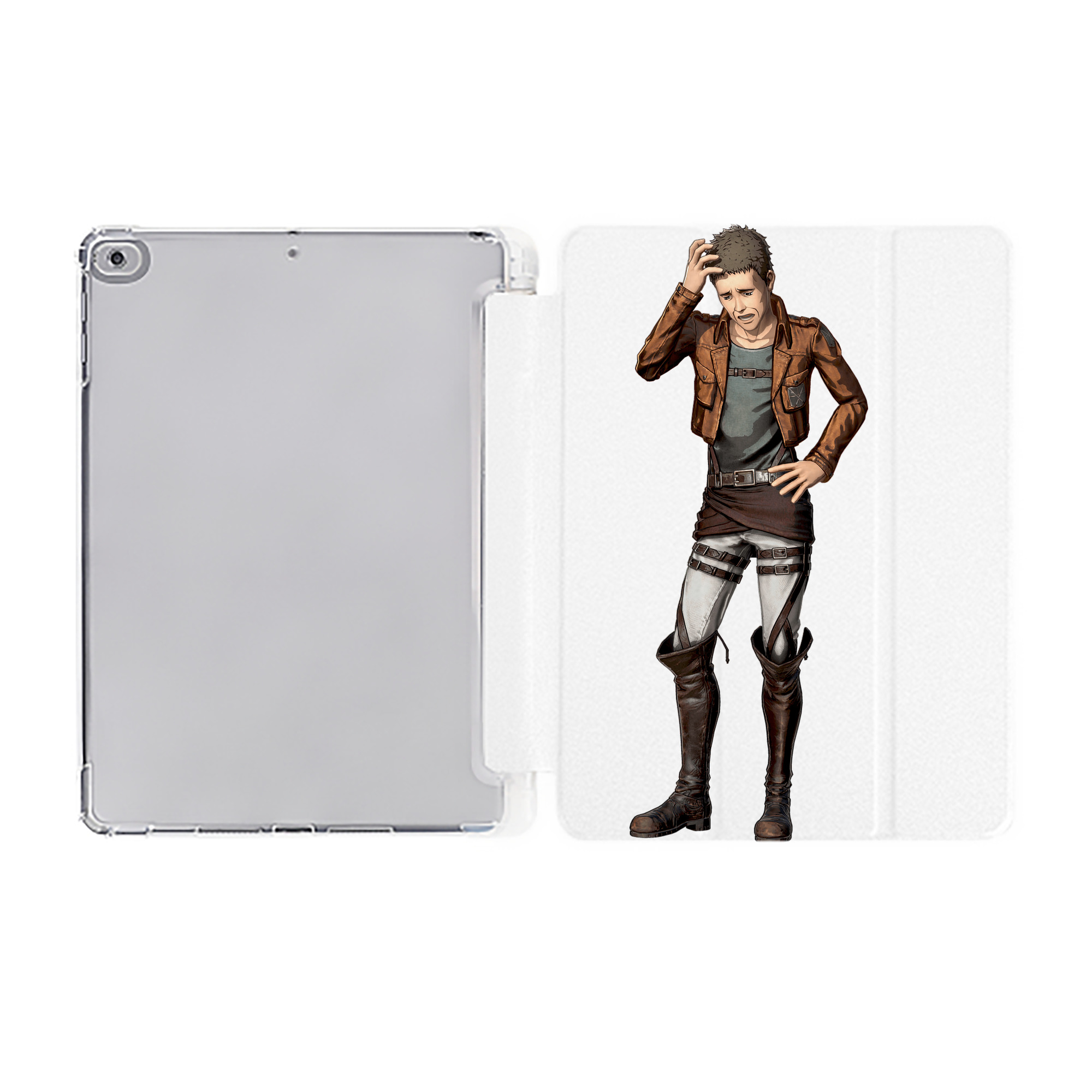 （画像用） 進撃の巨人 Attack on Titan IPad ケース ペン収納付き 三つ折りスタンド PUレザー×シリコン 対応機種9.5/10.5/10.9インチ